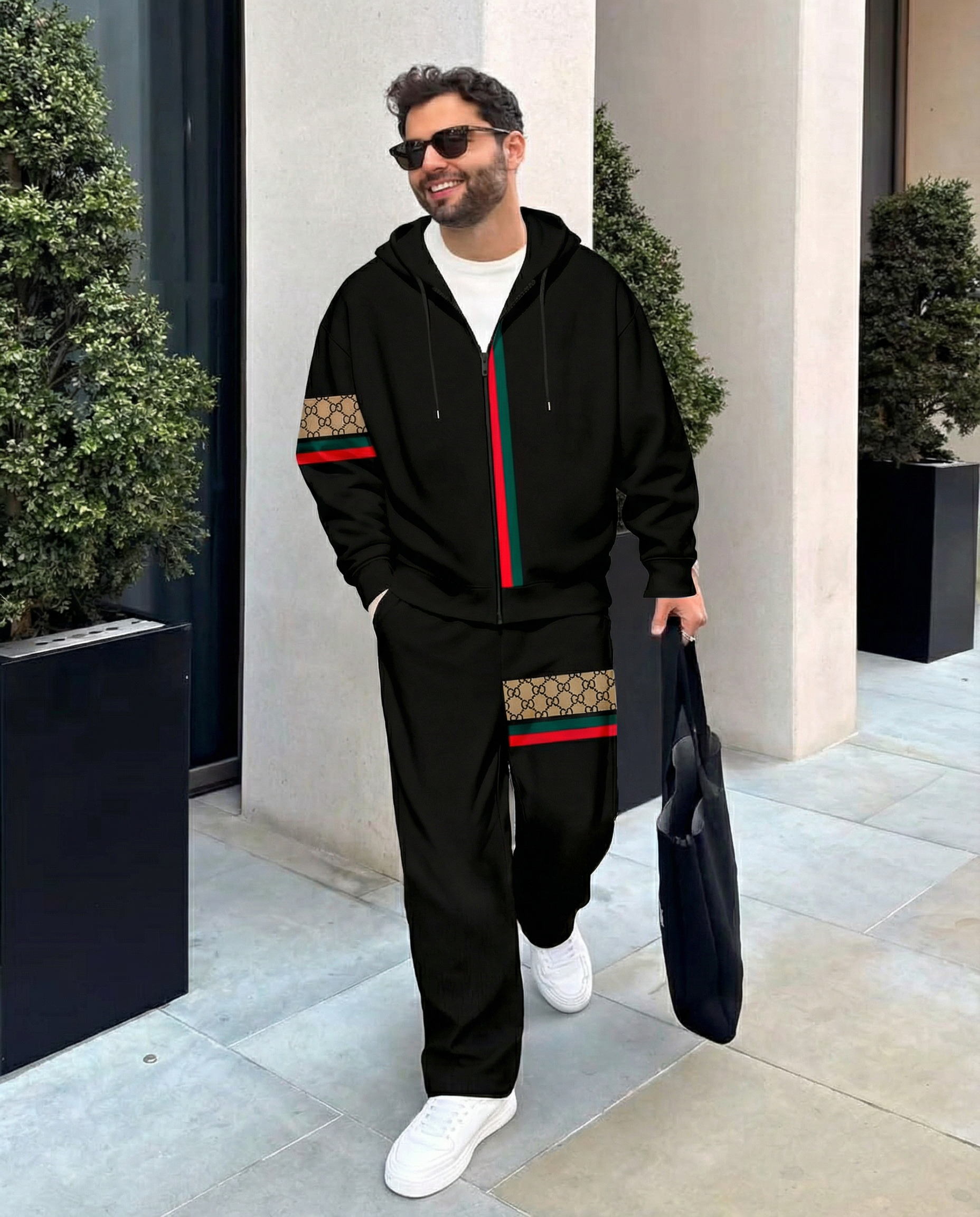 (BUY 1 GET 2) Retro Luxury Jacket and Sweatshirt Set with Thick Fleece Lining and Color Blocking - Size 10