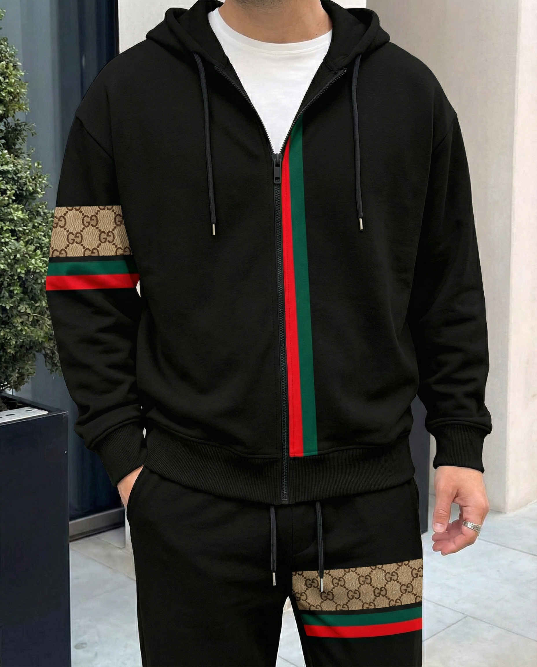 (BUY 1 GET 2) Retro Luxury Jacket and Sweatshirt Set with Thick Fleece Lining and Color Blocking - Size 10